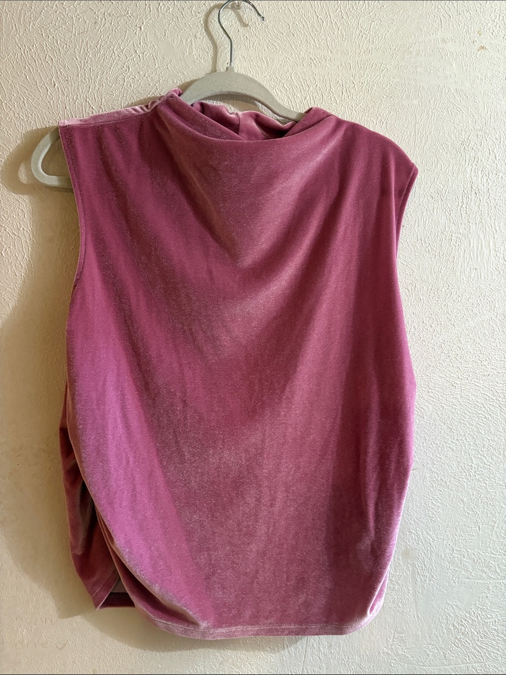 a new day Sleeveless Velvet Mock-Neck Tank in Rose Mauve